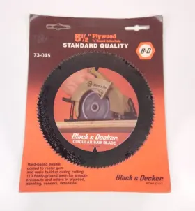 73-045 Black Decker Nos And 5 1/2 Inch Plywood Standard Quality Circular Saw Blade
