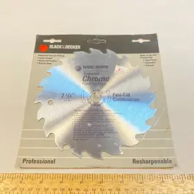 73-107 Black Decker And 7 1/4 Inch Saw Blade Chrome Plated Fast Cut #73-107 Usa