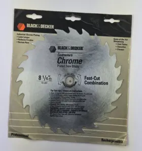 73-291 Black Decker Nos And -8 1/4 Inch 24t Chrome Plated Circular Saw Blade