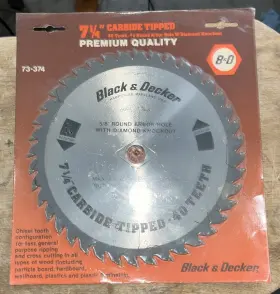 73-347 Black & Decker And 7 1/4 Inch Circular Saw Blade 40 Carbide Tip New Sealed In Package