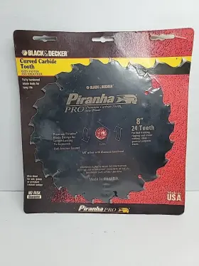 73-574 Black Decker And Piranha Pro 8 Inch 24 Teeth Curved Carbide Premium Saw Blade Usa Made