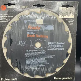 73-704 Black Decker And Vintage Piranha 7-1/4-inch 18 Carbide Teeth Blade 5/8 Inch Arbor