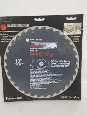 73-708 Black Decker And Piranha 10 Inch Carbide-teflon Coated 32-t Blade Made In Usa