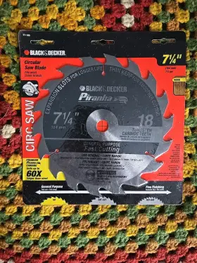 77-180 Black & Decker And - 18 Carbide Tooth Piranha Circular Saw Blade 7-1/4 Inch #77-180
