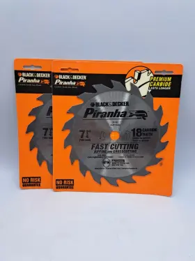 77-717 Black Decker 2 And 7-1/4 Inch X 18 Tooth Piranha Carbide Circular Saw Blade