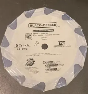 Bdcccs20 Black Decker Bda8524m New And 5-1/2 Inch Circular Saw Blade 12 Carbide Tipped Teeth