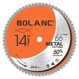 Bolanc 708451195121 Metal Ferrous Steel Cutting Circular Saw Blades 14 Inch 66 Tooth With 1