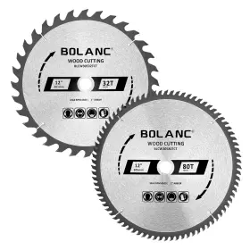 Bolanc 791953876735 2-pack 12 Inch 32t&80t Cutting Wood Fine Finish Circular Saw Blade With 1 Inc