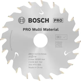 2608837752 Bosch 165140958745 Professional Standard Blade For Multi Material 85 X 15 1