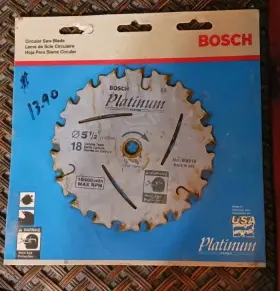 Bb518 Bosch Platinum Series 5 1/2 Inch Circular Saw Blade 18 Carbide Teeth No Usa