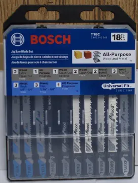 T18c Bosch Jig Saw 18 Blade Set Wood And Metal Blades