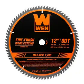 Bl1280 Branded New Woodworking Saw Blade Miter Table 12 Inch 80 Tooth Fine Circular Cutting Wen