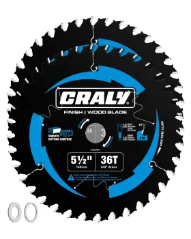 C0536ft-2 Branded 5-1/2 Inch 36 Teeth Fine Finish Wood Cutting Circular Saw Blade 5/8 Arb
