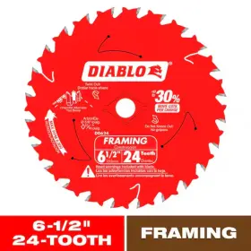 D0624r Branded Diablo Teeth Framing Circular Saw Blade 6-1/2 X 24 Inch For Wood 2-pack