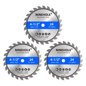 Branded01 445010947922 3pack 4 1/2 Inch Circular Saw Blade 24t With 3/8-inch Arbor Tct Carbide Tipped