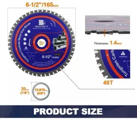 Bco031 Brschnitt Tungsten Carbide Cutting Disc For Metal Saw Blade 165mm 6-1/2 Inch 48 Teeth F Nf