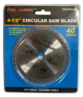 Czecsb45b Cal Hawk Lot Of 5 Cal- 4-1/2 Inch X 40 Tooth Carbide Tipped Wood Saw Blade - 5/8 Arbor
