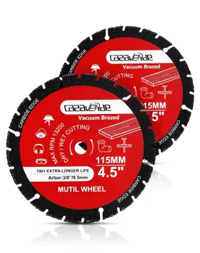 Casaverde Cbd-02-9.5 4.5 Inch Vacuum Brazed Carbide Circular Cutting Disc Wheel With 3/8 Arbor For Wo