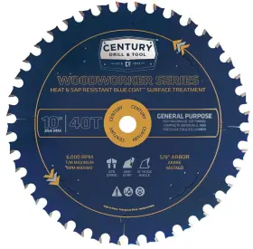 Century Drill & Tool 081838106010 10601 Woodworker Circular Saw Blade 10 Inch 40t