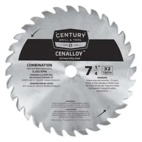08203 Century Drill & Tool And 7-1/4 Inch 32-teeth Combination Circular Saw Blade