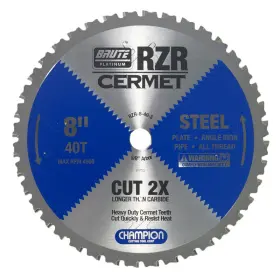 Champion B07d7894jz Cutting Tool Corp Circular Saw Blade 8 40t Rzr-8-40-s-cut Steel
