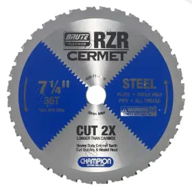 Champion B07d78jzhm Cutting Tool Corp Circular Saw Blade 7-1/4 36t Rzr-714-36-s -cut Steel
