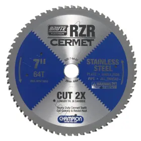 Champion B07d7gd61p Cutting Tool Corp Circular Saw Blade 7 64t Rzr-7-64-st -cut Stainless