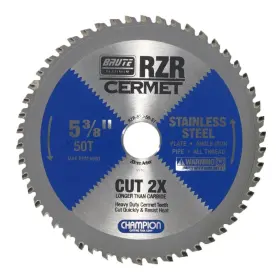 Rzr-538-50-st Champion Cutting Tool Corp 846035082945 Circular Saw Blade 5-3/8 Inch 50t - Cut Stainless