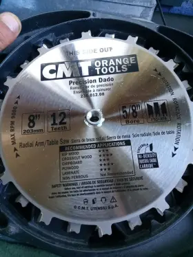 230.012.08 Cmt Orange 8 Inch Dado Blade Set 12 Teeth Ftg Atb Grind 0.125 Kerf