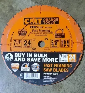2526597 Cmt Itk-plus 7-1/4 Inch 24-tooth Framing Circular Saw Blade Po7024 Lot Of 4 Blades