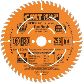 273.160.56h Cmt Orange Tools Itk Plus Fine Finish Saw Blade Hw 160x1.8/1.2x20 1
