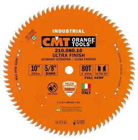 210.080.10 Cmt 664252000616 Industrial Fine Cut-off Saw Blade 10-inch X 80 Teeth 38 Atb Gr Inch