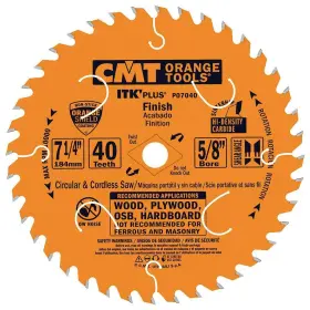 P07040 Cmt 664252032181 Itk Plus Finish Saw Blade 7-1/4 X 40 Teeth 10 Atb Shear With 5/8- Inch