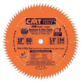 P10080 Cmt 664252032204 5/8 Inch Bore Itk Melamine And Ultra Finish Saw Blade 10 X 80 T