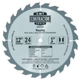 K02412 Cmt 664252033638 Itk Contractor Ripping Blade 12 X 24 Teeth 10 Atb With 1-inch Bore