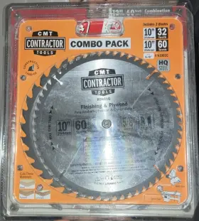 K1001c Cmt Contractor Tools Combo Pack 10 Inch Carbide Circular Saw Blades 32t And 60t