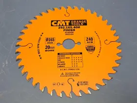 292.165.40h Cmt Orange Tools Fine Finish Saw Blade 6-1/2 Inch X.087 /.062 X20mm T 40