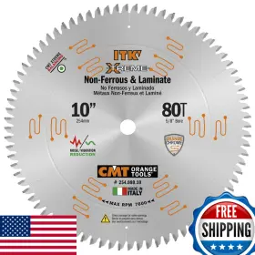 Cmt Orange Tools B00bixlvl0 254.080.10 Itk Non-ferrous Pvc Melamine Saw Blade 10-inch