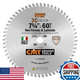 Cmt Orange Tools B00ev5a38y 254.056.07 Itk Non-ferrous Melamine 7-1/4x56x5/8