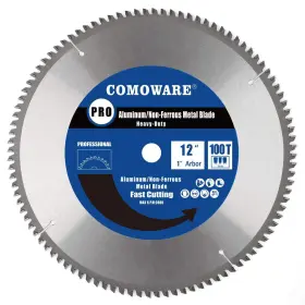 Comoware 431227851960 Circular Miter Saw Blade - 12-inch 100 Tooth Tcg Metal 1 Inch Arbo