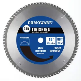 Comoware 445008759728 Circular Miter Saw Blade- 10 Inch 80 Tooth Atb Premium Tip Anti-vibra
