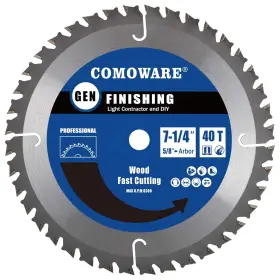 Comoware 705353779664 Circular Saw Blade 7 1/4 Inch - 40 Tooth Atb Premium Tip Anti-vibrati