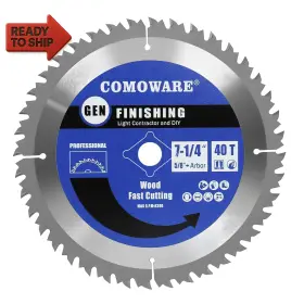 Comoware 744759700650 7 1/4 Inch Circular Saw Blade 40t Atb 5/8 Arbor Tct Carbide
