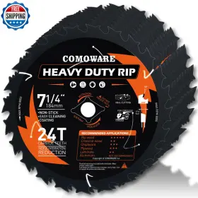 B0f8874dvq Comoware 7-1/4 Circular Saw Blade 10pcs 24t Atb 5/8 Arbor
