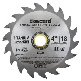Wcb0438t018hp Concord Blades 896370001668 4-3/8-inch 18 Teeth Tct General Purpose Hard And Soft Wood Saw Blade