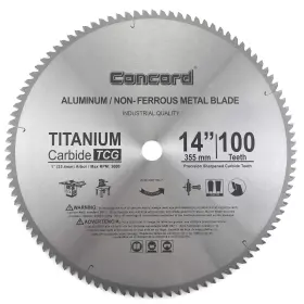Acb1400t100hp Concord Blades B00lfcn248 14 Inch 100t Tct Non-ferrous Metal Saw Blade