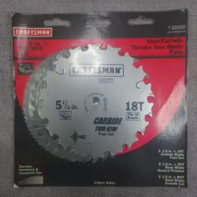 Craftsman 045325718803 5 1/2 Inch Steel Carbide Circular Saw Blade Pack 18t 36t And 80t Blades