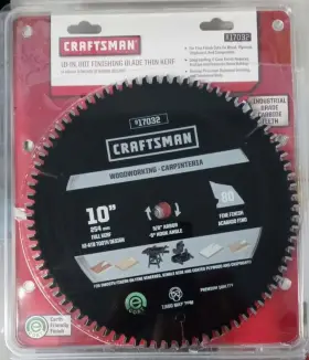 17032 Craftsman 10 Inch X 80t Thin Kerf Finishing Carbide Saw Blade Israel Used