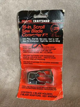 22257 Craftsman New Nos Vtg Sears 16 Inch Scroll Saw Blade Converter Kit # 9