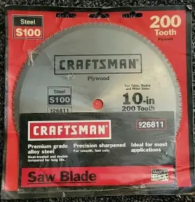 26811 Craftsman 10 Inch X 200 Tooth Saw Blade Crosscut Plywood Power Tool Accessory